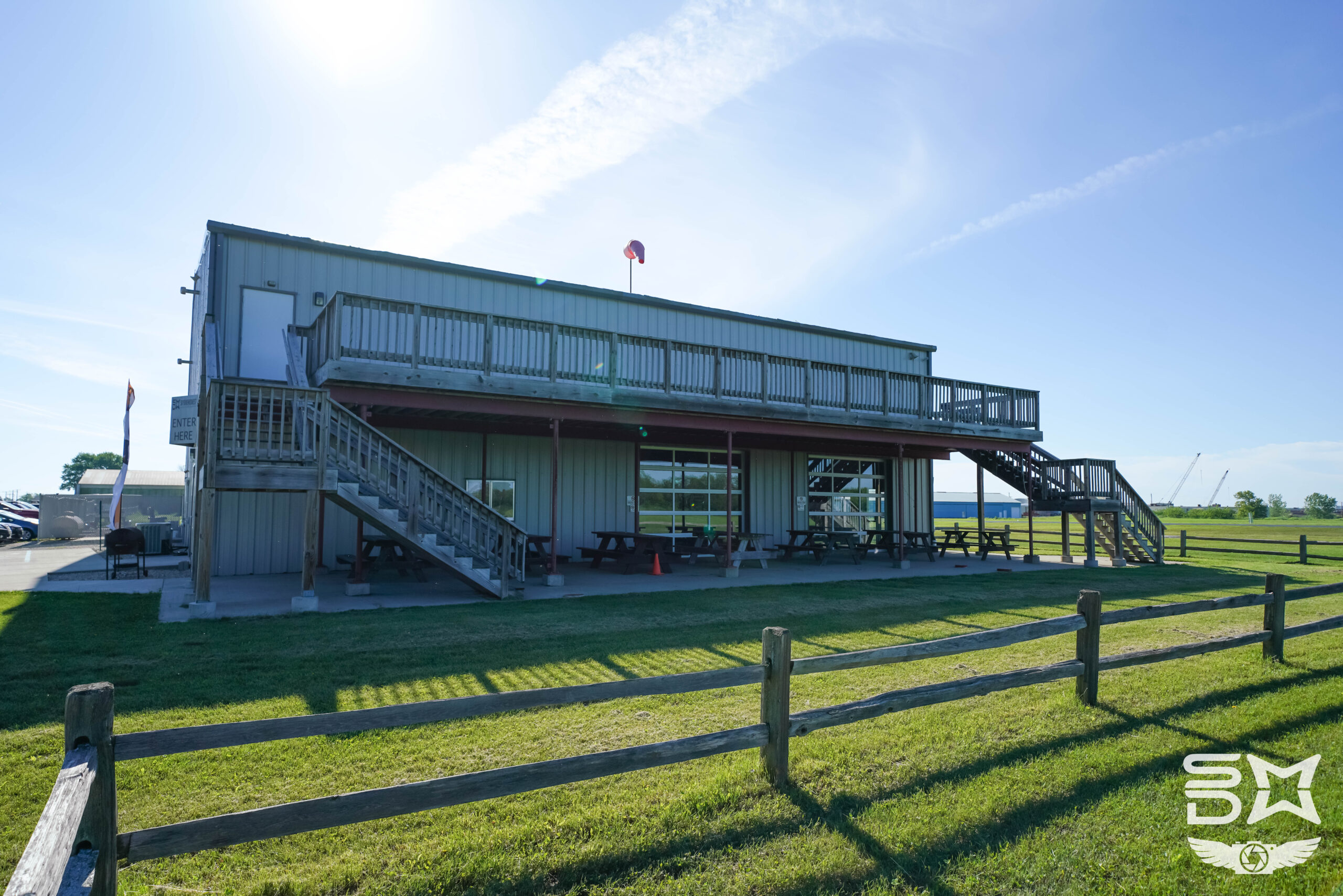 Skydiving observation area.