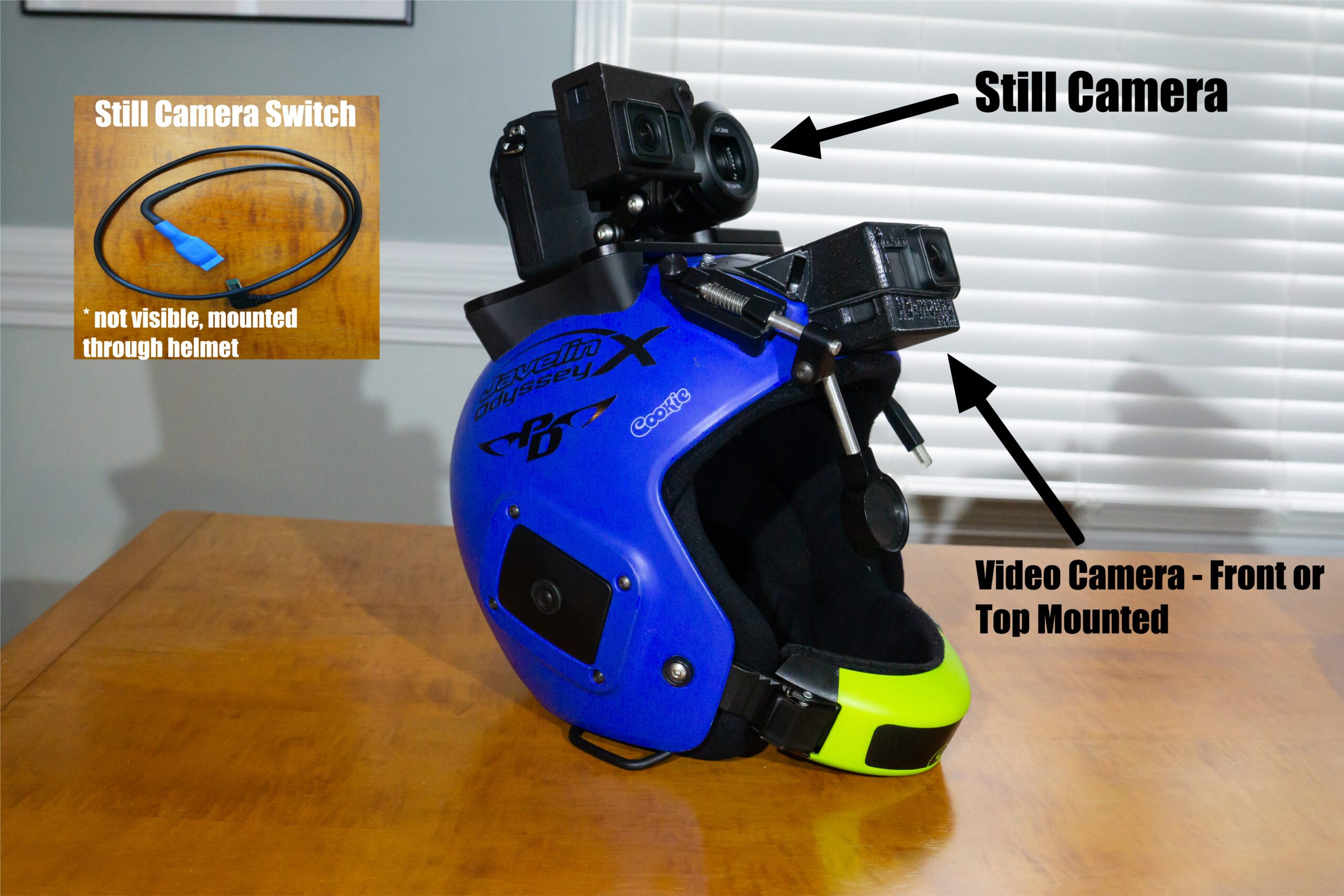 Skydiving camera helmet