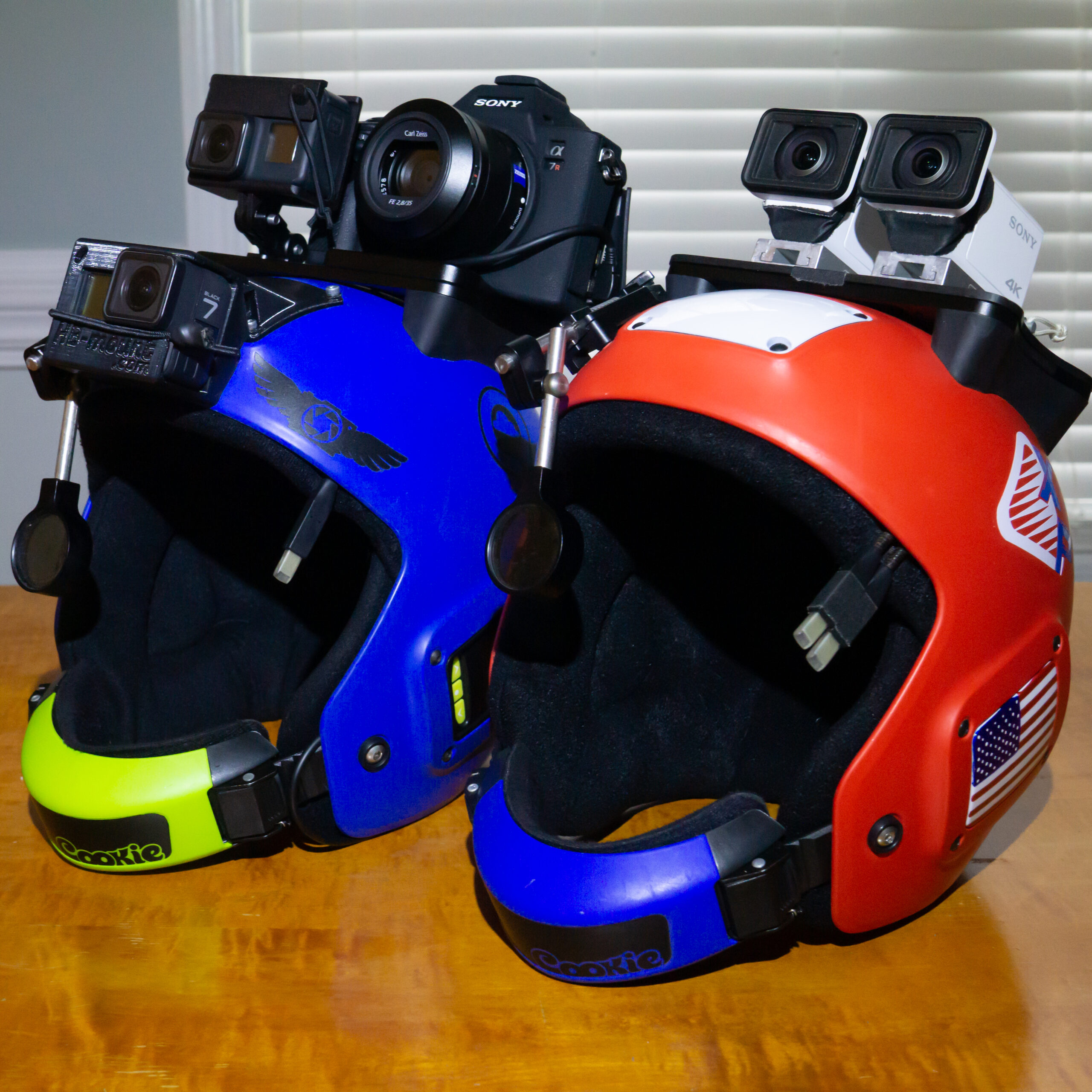 Skydiving camera helmets