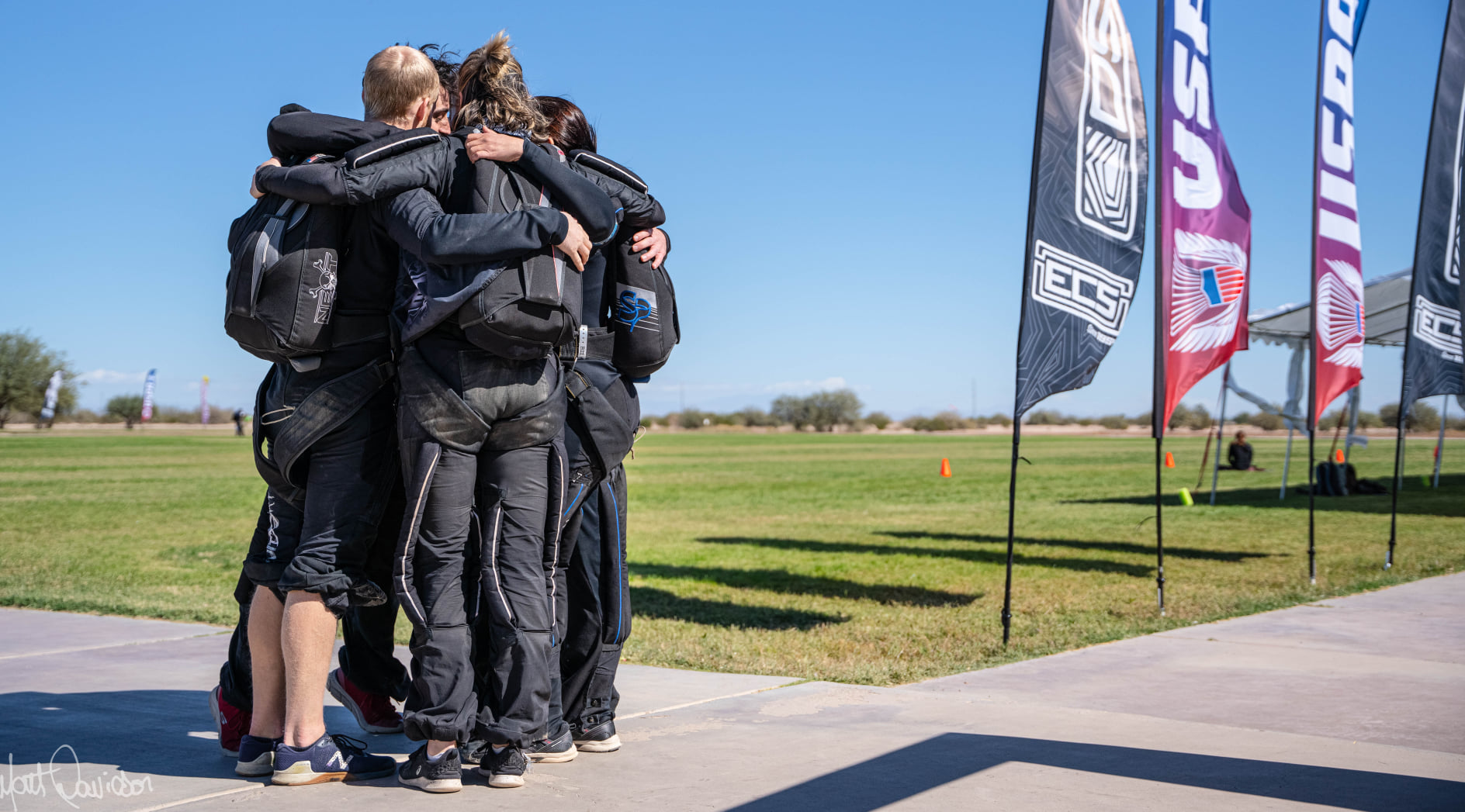 Skydive Midwest NEXT Team Hug