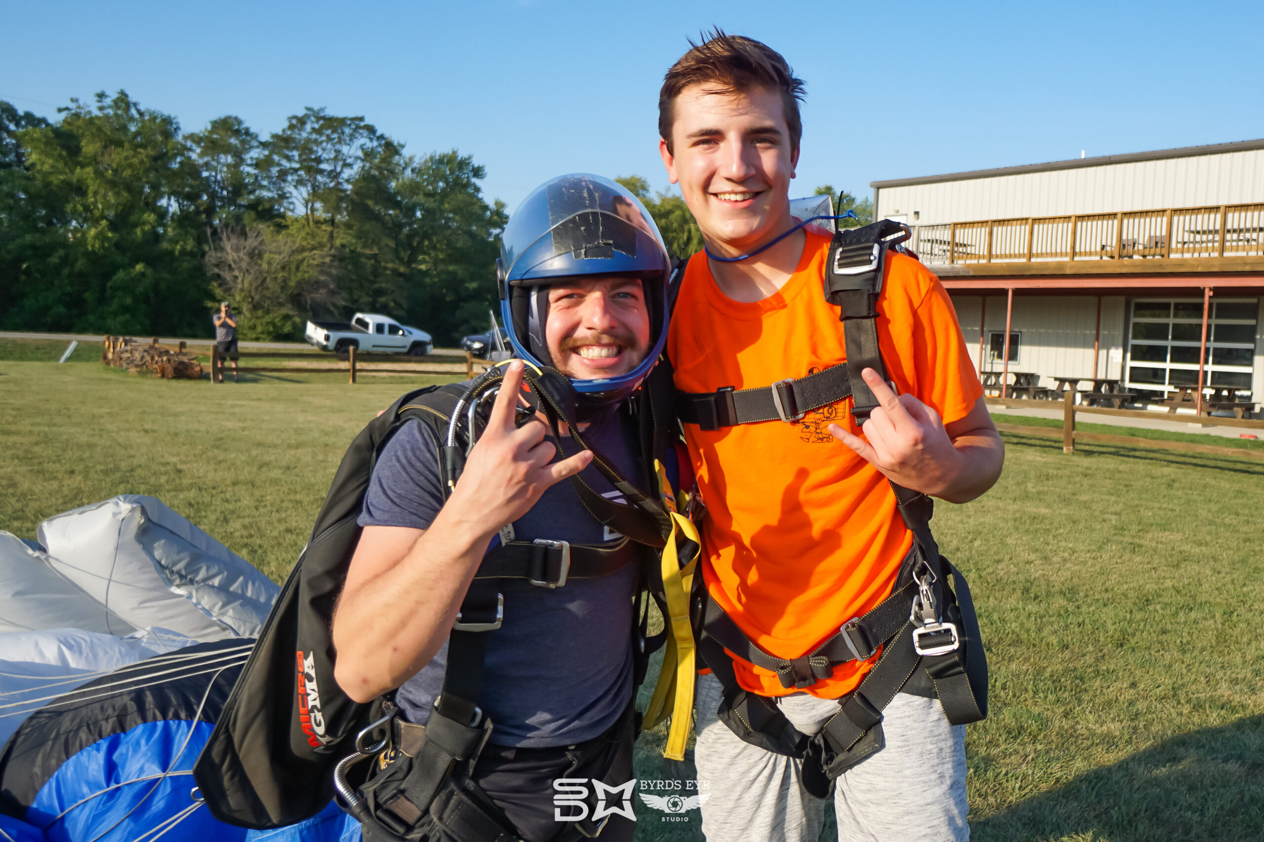 Ben Statler with a tandem student