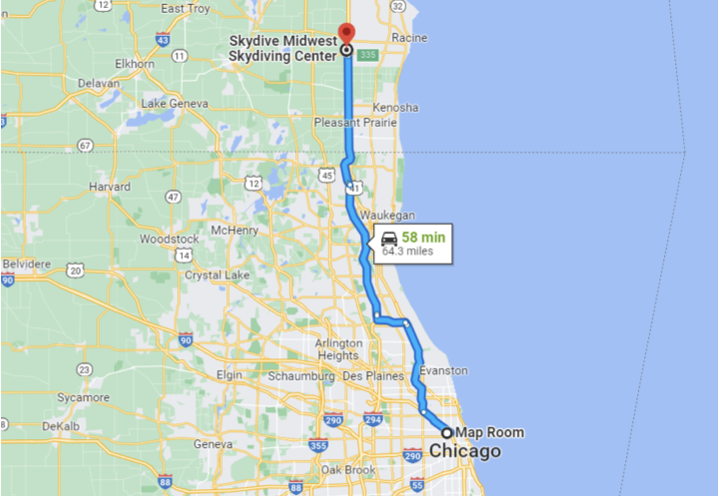 google map chicago to sdmw